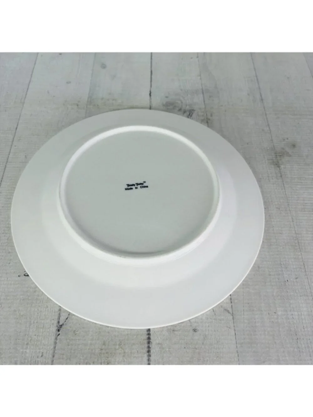 Totally Today TTO6 White Embossed Rope Criss Cross Ceramic Dinner Plates Set 4